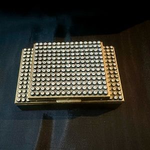 RARE Vintage Rhinestone Metal  Purse Compact
